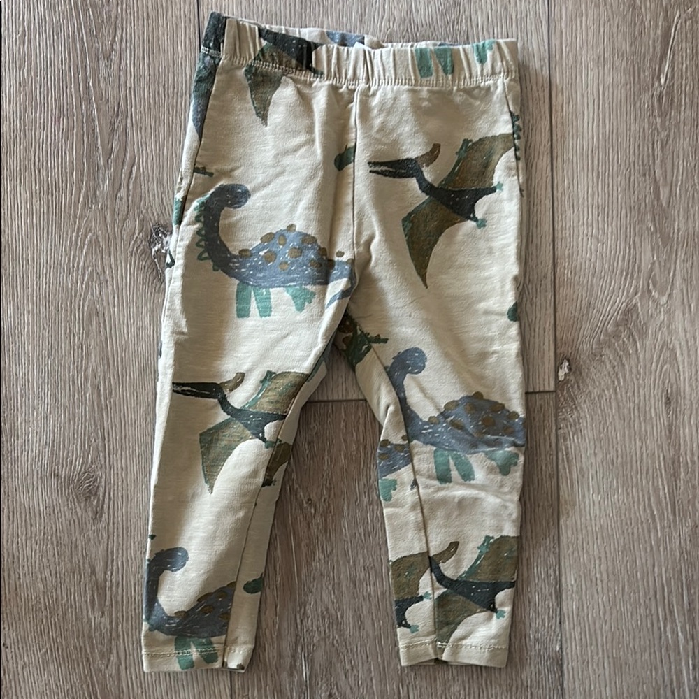 Zara Kids Dinosaur Print Leggings - Green and Brown